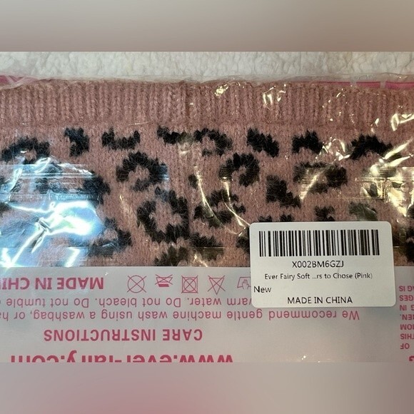 PINK Leopard Print Knit Winter Headband with Fleece Lining NWT - Picture 5 of 5